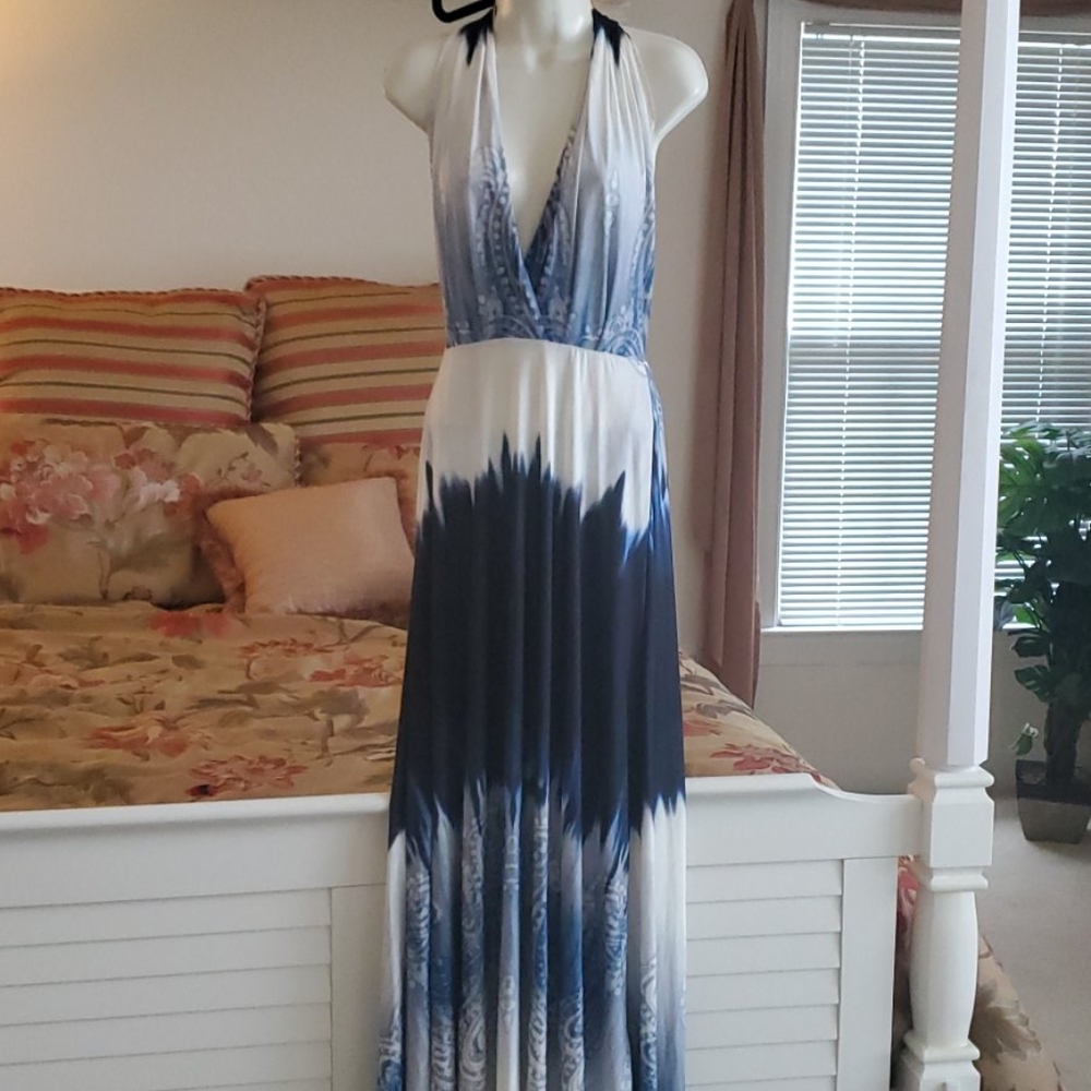 Gorgeous tie dye blue maxi dress